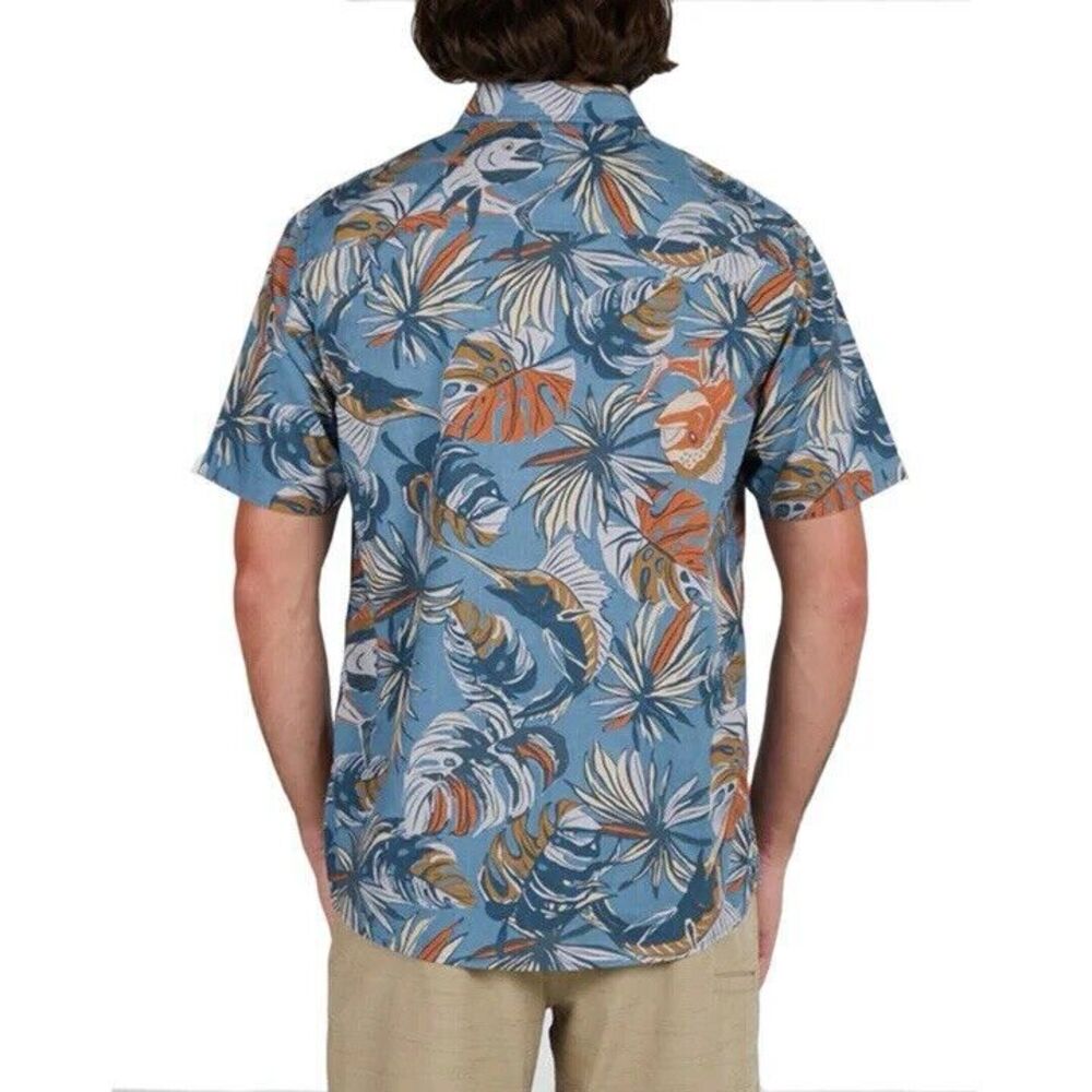 Salty Crew Large Kine Slate S/S Woven Shirt Pocket Reverse Print Marlin Small - Picture 10 of 10